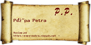 Pápa Petra névjegykártya